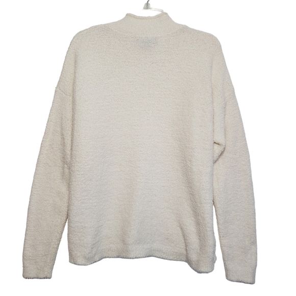 Natural Collections Mock Neck White Sweater, Size Large - Picture 2 of 10
